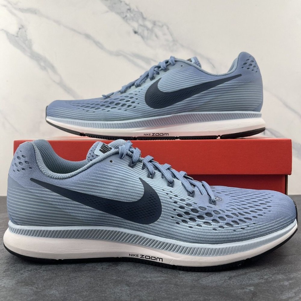 Womens Nike Air Zoom Pegasus 34 Size 12 Work Blue Black Ice Running Mens 10.5